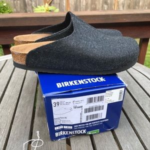 Birkenstock Amsterdam Felt Mules in Anthracite 39